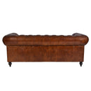 Windsor 3 Seater Vintage Leather Chesterfield Sofa-Dovetailed &amp; Doublestitched