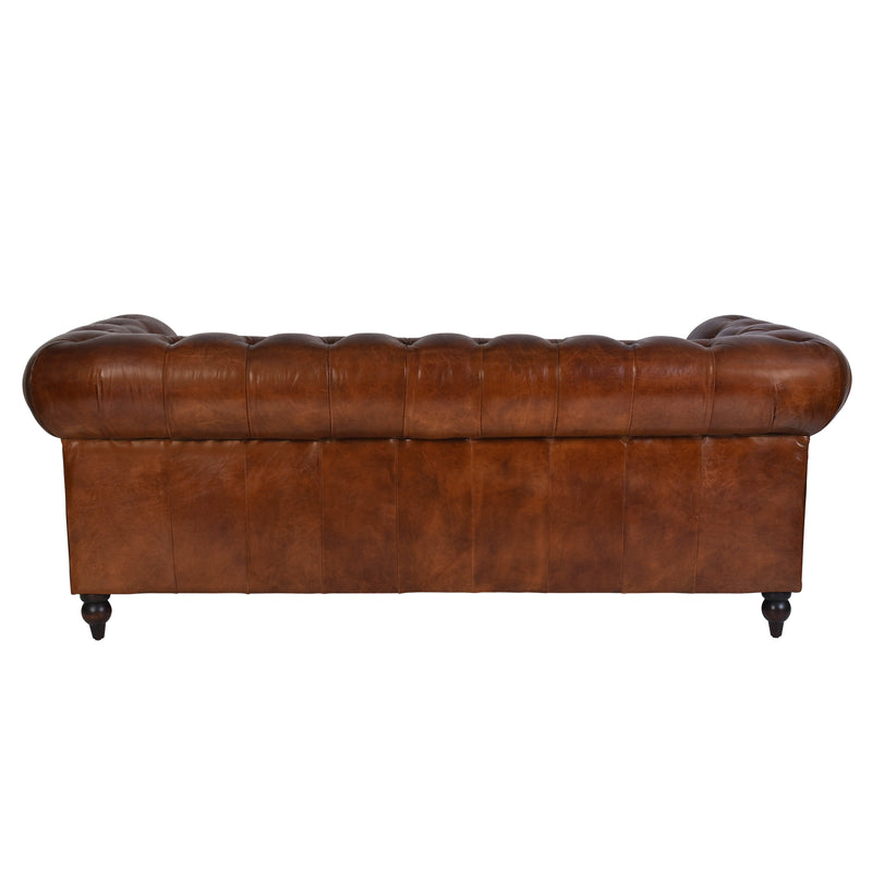 Windsor 3 Seater Vintage Leather Chesterfield Sofa-Dovetailed &amp; Doublestitched