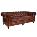Windsor 3.5 Seater Vintage Leather Chesterfield Sofa-Dovetailed &amp; Doublestitched