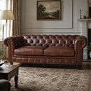 Windsor 3.5 Seater Vintage Leather Chesterfield Sofa-Dovetailed &amp; Doublestitched