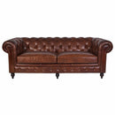 Windsor 3.5 Seater Vintage Leather Chesterfield Sofa-Dovetailed &amp; Doublestitched