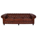 Windsor 4 Seater Vintage Leather Chesterfield Sofa-Dovetailed &amp; Doublestitched
