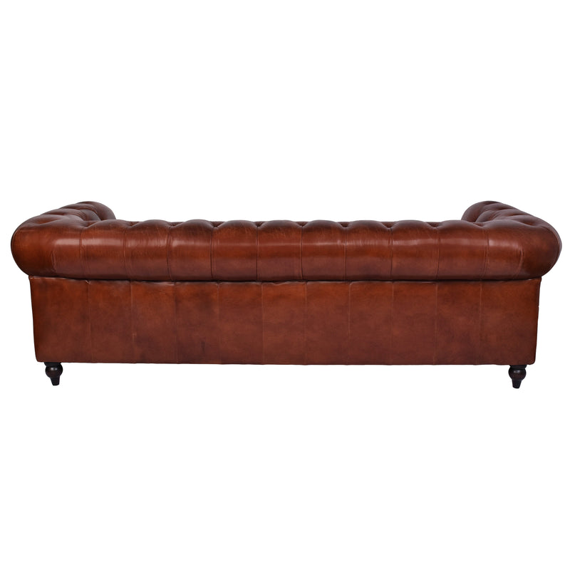 Windsor 4 Seater Vintage Leather Chesterfield Sofa-Dovetailed &amp; Doublestitched