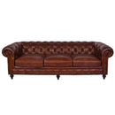 Windsor 4 Seater Vintage Leather Chesterfield Sofa-Dovetailed &amp; Doublestitched
