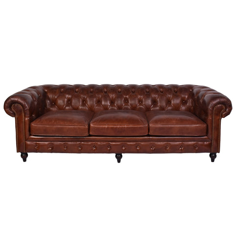 Windsor 4 Seater Vintage Leather Chesterfield Sofa