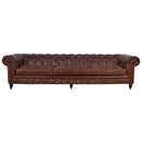 Windsor 5 Seater Vintage Leather Chesterfield Sofa-Dovetailed &amp; Doublestitched