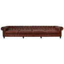 Windsor 7 Seater Vintage Leather Chesterfield Sofa-Dovetailed &amp; Doublestitched