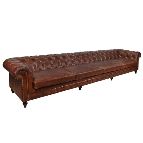 Windsor 7 Seater Vintage Leather Chesterfield Sofa