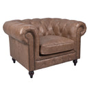Windsor Cocoa Brown Leather Chesterfield Armchair