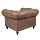 Windsor Cocoa Brown Leather Chesterfield Armchair