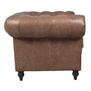Windsor Cocoa Brown Leather Chesterfield Armchair