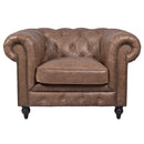 Windsor Cocoa Brown Leather Chesterfield Armchair