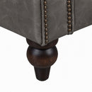 Windsor Iron Grey Leather Chesterfield Armchair