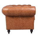 Windsor Tan Leather Chesterfield Armchair-Dovetailed &amp; Doublestitched