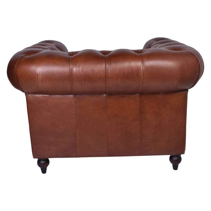 Windsor Vintage Leather Chesterfield Armchair-Dovetailed &amp; Doublestitched