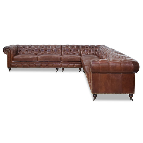 Windsor Vintage Leather Chesterfield Modular Corner Sofa