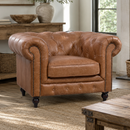 Windsor Colombia Brown Leather Chesterfield Armchair