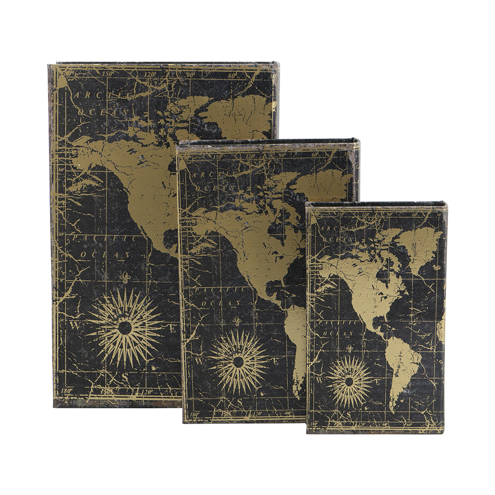 World Map Books (Set of 3)