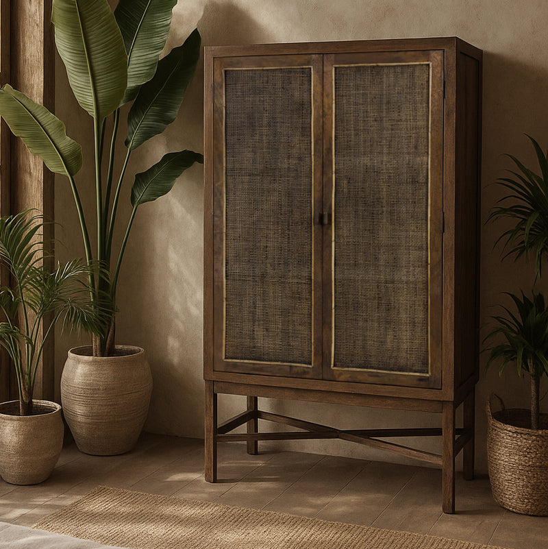 Avoca Honey Brown Rattan Cabinet