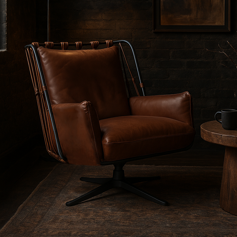 Coventry Vintage Leather Swivel Chair
