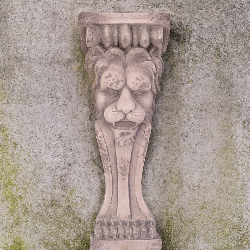 Lion Head Pillar Wall Art