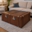 Vintage Leather Trunk Coffee Table