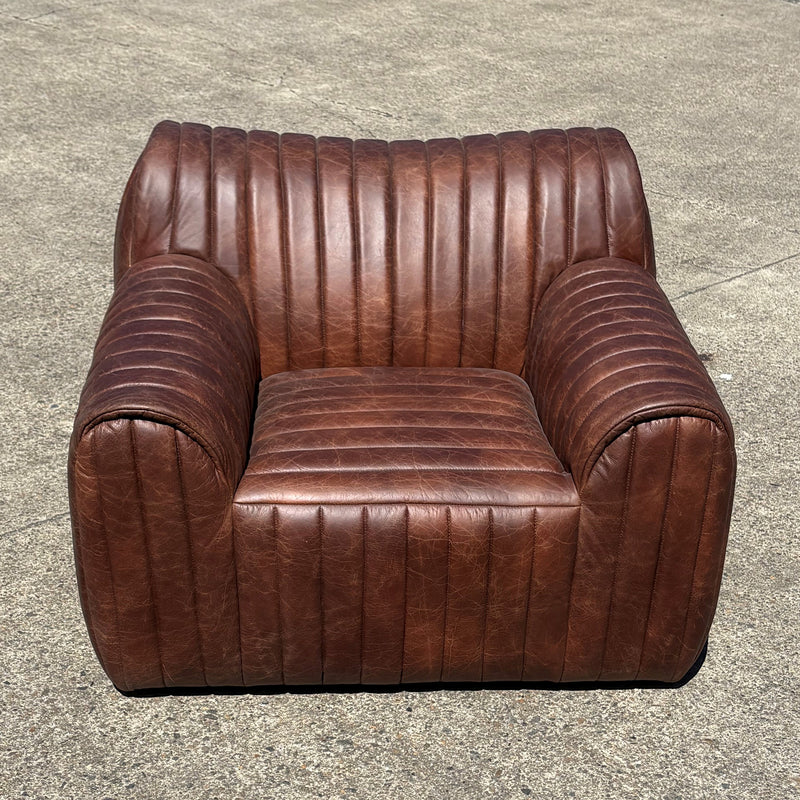Hugo Distressed Leather Armchair