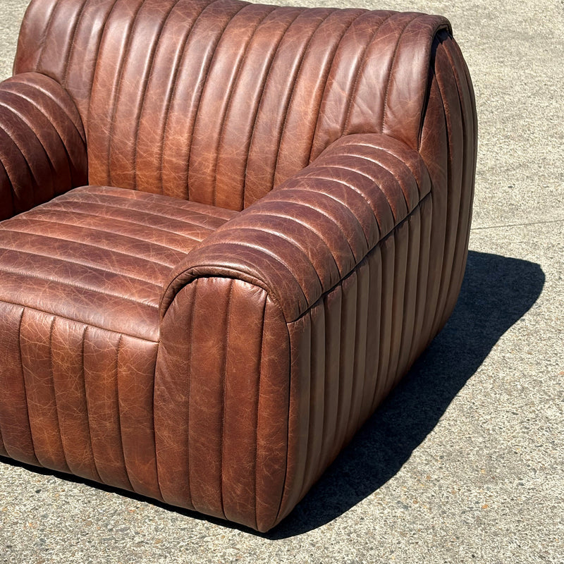 Hugo Distressed Leather Armchair