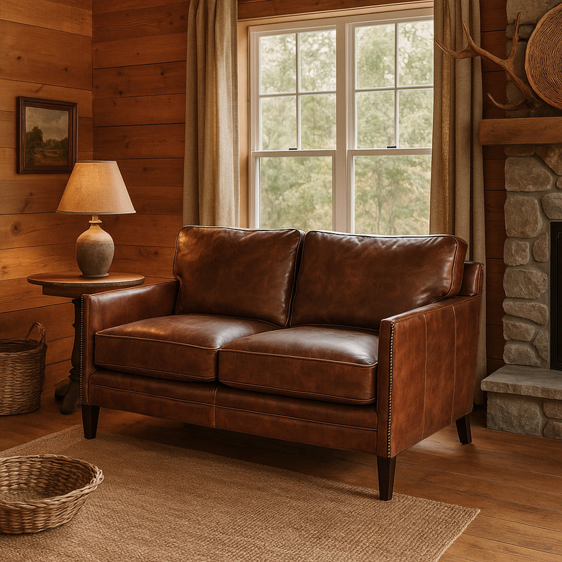 Carre Vintage Leather 2 Seater Sofa
