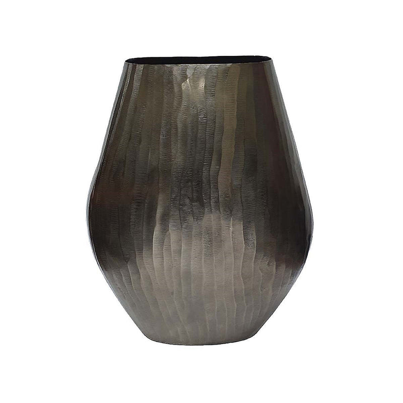 Aluminum Layered Chisel Oval Vase Large-Dovetailed &amp; Doublestitched