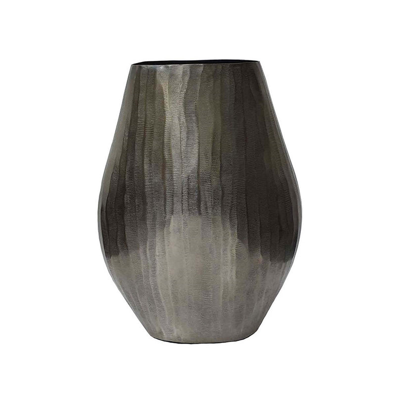 Aluminum Layered Chisel Oval Vase Medium-Dovetailed &amp; Doublestitched