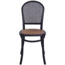 Antoine Rattan Dining Chair Black-Dovetailed &amp; Doublestitched