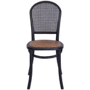 Antoine Rattan Dining Chair Black-Dovetailed &amp; Doublestitched