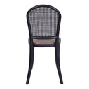Antoine Rattan Dining Chair Black-Dovetailed &amp; Doublestitched