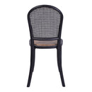 Antoine Rattan Dining Chair Black-Dovetailed &amp; Doublestitched