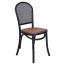 Antoine Rattan Dining Chair Black-Dovetailed &amp; Doublestitched
