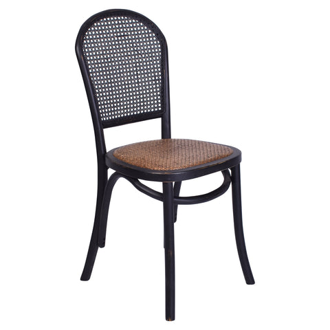Antoine Rattan Dining Chair Black