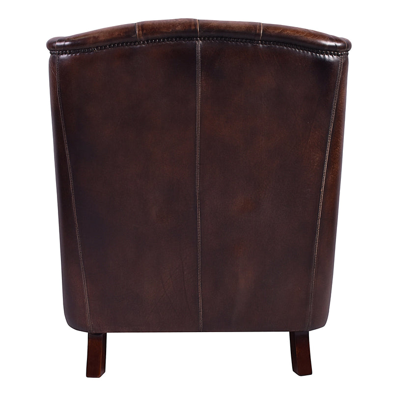 Apollo Antique Leather Wingback Armchair-Dovetailed &amp; Doublestitched