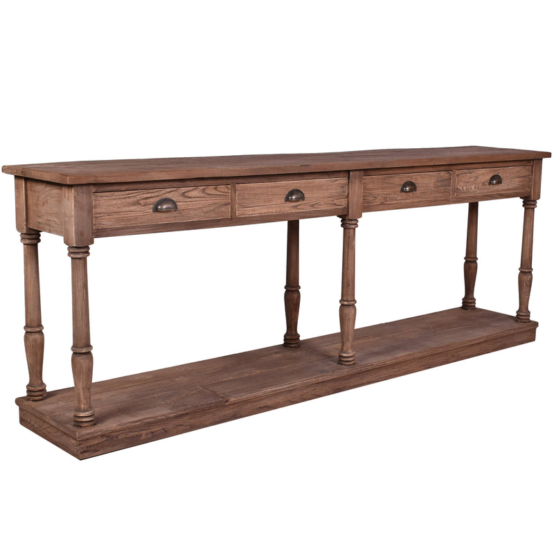 Augustus Farmhouse Console Table-Dovetailed &amp; Doublestitched