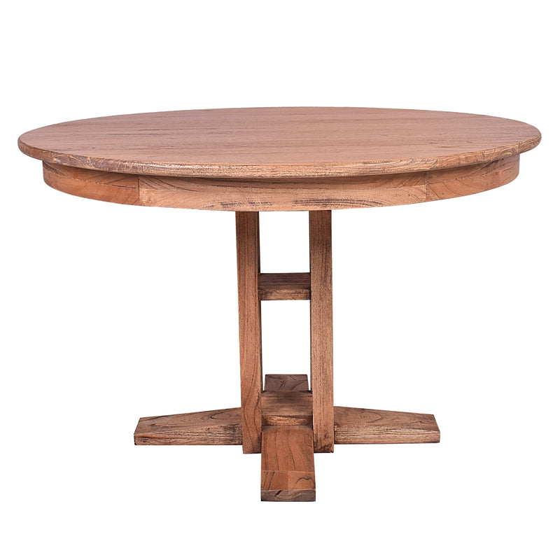 Avoca 120 Round Dining Table In Light Tobacco-Dovetailed &amp; Doublestitched