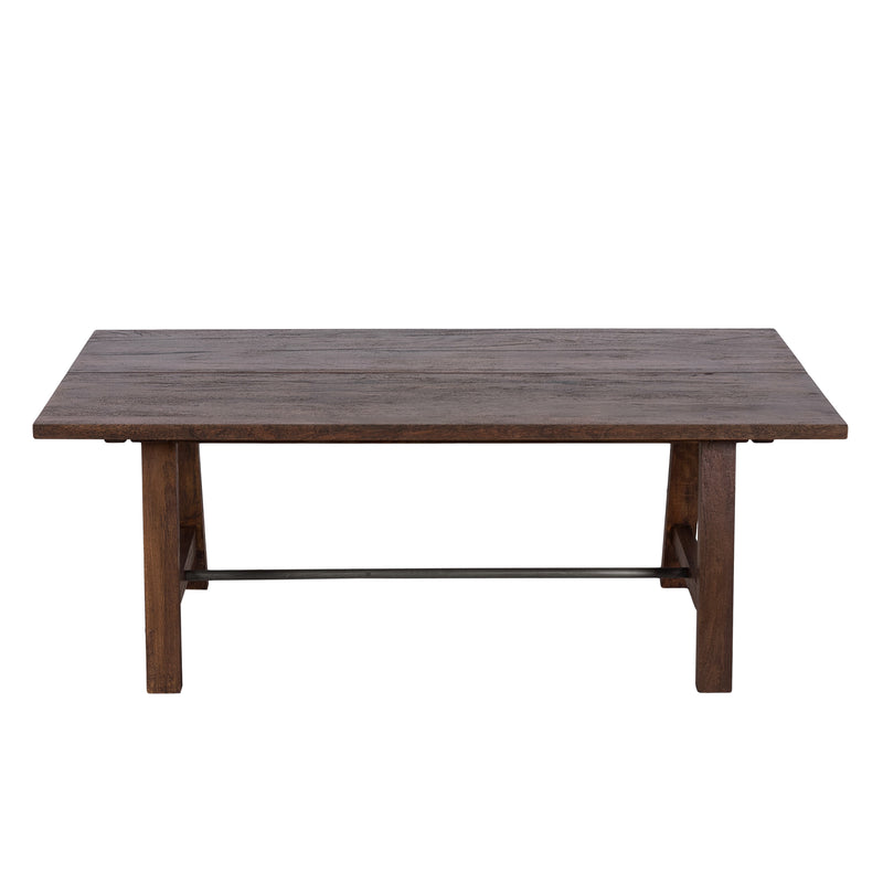 Avoca 1.8m Mango Wood Dining Table in Honey Brown-Dovetailed &amp; Doublestitched