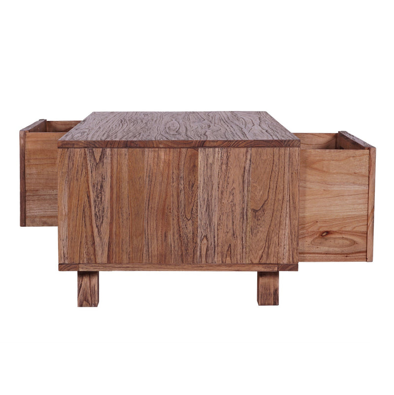 Avoca Birdeye Rattan Coffee Table in Light Tobacco-Dovetailed &amp; Doublestitched