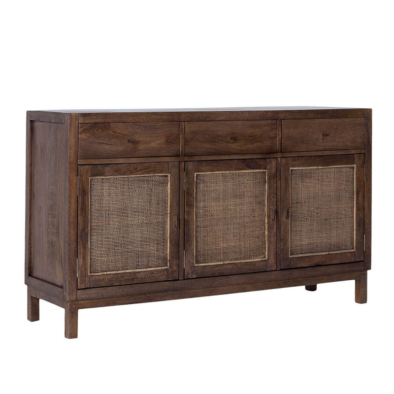 Avoca Honey Brown Rattan Buffet-Dovetailed &amp; Doublestitched