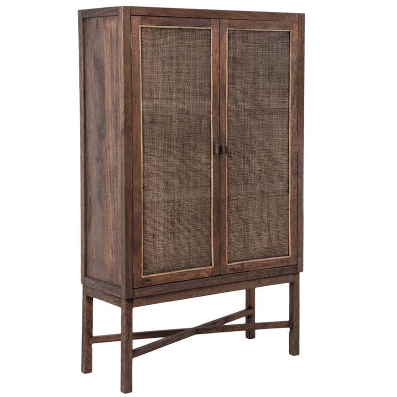 Avoca Honey Brown Rattan Cabinet-Dovetailed &amp; Doublestitched