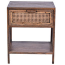 Avoca Honey Brown Rattan Side Table-Dovetailed &amp; Doublestitched