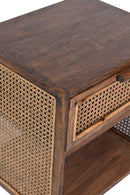 Avoca Honey Brown Rattan Side Table-Dovetailed &amp; Doublestitched