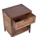 Avoca Honey Brown Rattan Side Table-Dovetailed &amp; Doublestitched