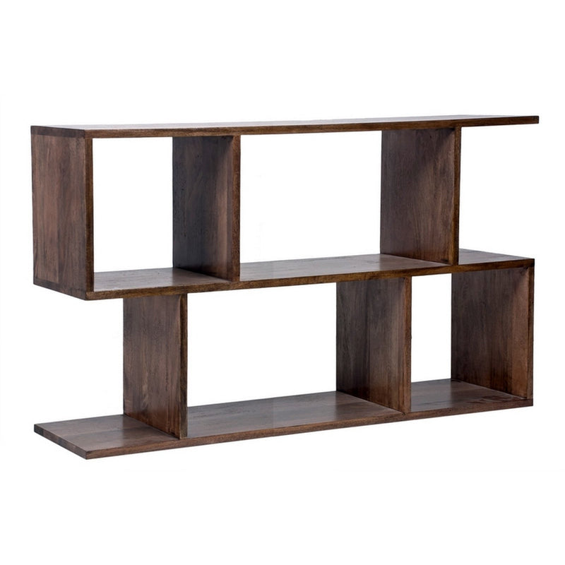 Avoca Low Art Deco Bookcase in Honey Brown-Dovetailed &amp; Doublestitched