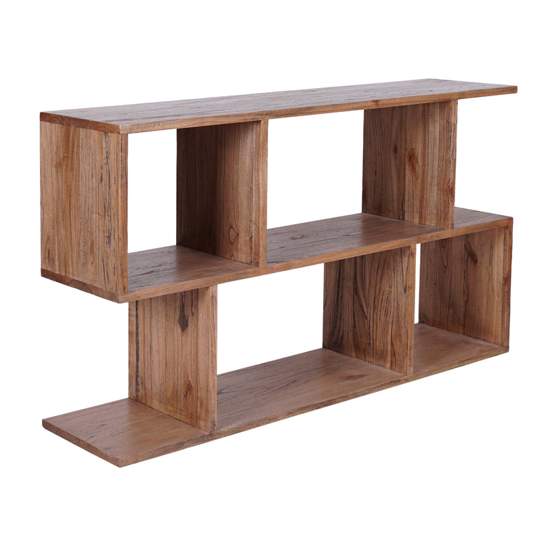 Avoca Open Low Bookcase in Light Tobacco-Dovetailed &amp; Doublestitched