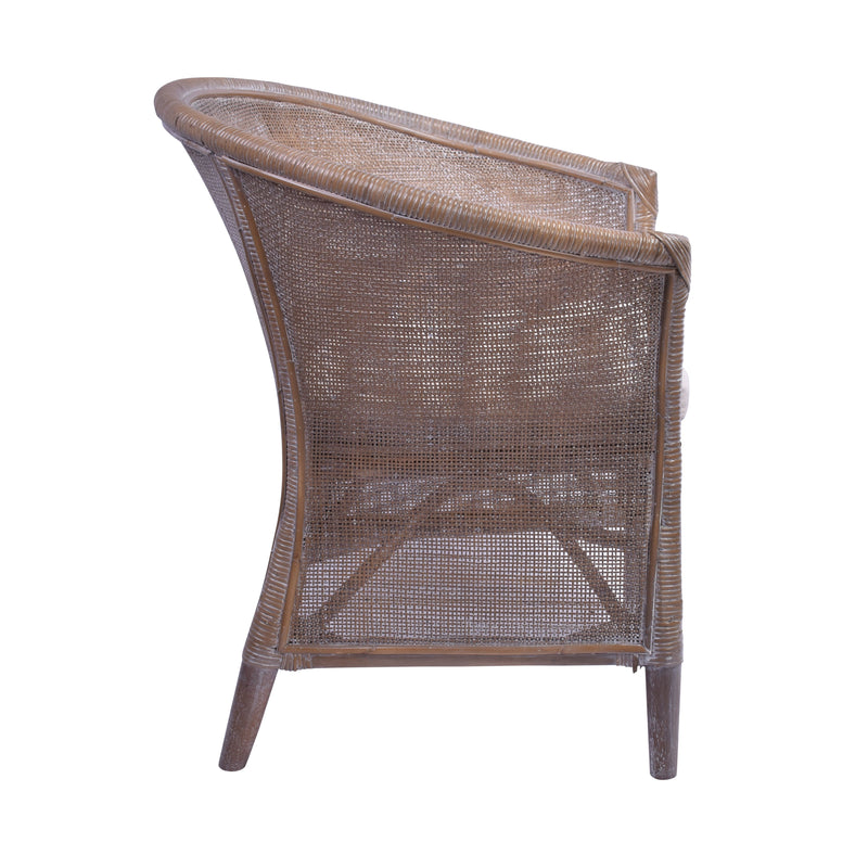 Avoca Rattan Armchair in Grey Wash-Dovetailed &amp; Doublestitched